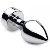 Aluminium Butt Plug With Diamond Bright Silver - - Butt Plugs
